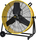 HiCFM 24 inch Enclosed Motor Drum Fan with TEAO Sealed Powerful 1/3HP Motor, 9 Feet Cord, 9200 CFM 2-Speeds High Velocity, safety yellow Shop Fan, 180 Degree Tilting, Move Much Air, UL Approved