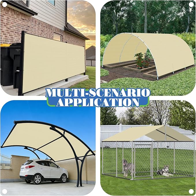 ECOOPTS 6'x89' Sun Shade Roll, Sun Shade UV Blockage Cover for Outdoor Backyard Patio Pergola Greenhouse Plants (Beige)