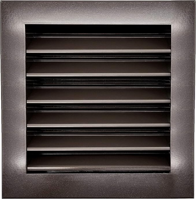 HVAC Premium 14"W x 14"H Aluminum Exterior Gable Louver Vent for Walls & Crawlspace - Weather-Resistant Air Grille with Screen Mesh - Brown [Outer Dimensions 15.75"W x 15.75"H]
