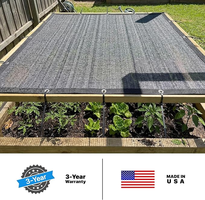 ColourTree 70% Shade Fabric 8FT x 12FT Black Sun Shade Cloth, Privacy Screen with Reinforced Grommets for Outdoor Garden Pergola Patio Porch Carport, Shade for Plant Chicken Coop Kennel Animal Stall