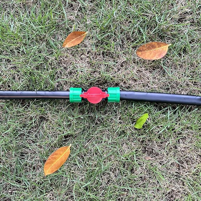 Drip Irrigation Shut Off Valve, In-Line Barbed Switch Valve Locking Fitting, Compatible with 1/2 inch Drip Tape Tubing Sprinkler System- 4 Pack