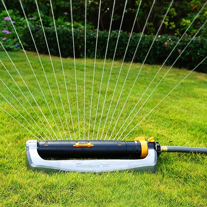 Melnor 65154AMZ XT Turbo Oscillating Sprinkler,Metal Base,4,500 sq. ft.,Quick Connect Bundle,3-Way Adjustable,Black,Yellow,(Pack of 12)