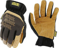 Mechanix Wear Fastfit Leather Gloves - Abrasion Resistant Gloves for Hand Safety - Breathable - Secure Fit - Two-Piece Palm - Machine Washable - Brown/Black - X-Large
