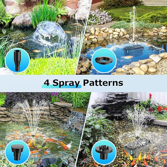 POPOSOAP Solar Pond Filter with Fountain Pump, 20W Solar Powered Water Pump and Pond Filters, Solar Pond Pump and Filter Kit & Multi-Stage Filtration for Outdoor Ponds Up to 280 Gallons P3203