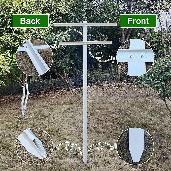 MRGARDEN 7-Feet Adjustable Garden Trellis Set for Raspberry and Climbing Plants, Outdoor Stake Vineyard Trellis, Pack of 4