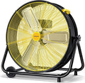 VAGKRI 24 Inch Industrial Drum Fan, 320W High Velocity Floor Fan, 3 Speed Heavy Duty Metal Air Circulator, 360° Tilt with Casters Handle ETL Standard for Patios, Warehouse, Commercial,Basement