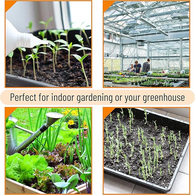 Mr. Pen- Seed Starter Trays, 5 Pack, 17"x10"x2.4", Durable Plastic Growing Trays, Stackable and Reusable Seedling Starter Kits for Indoor, Outdoor, Greenhouse Gardening, Planting, Hydroponic Systems
