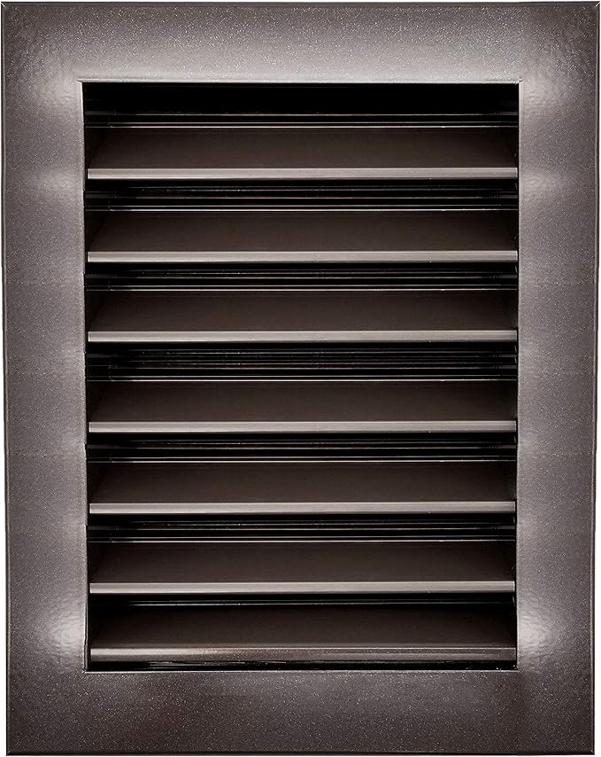 HVAC Premium 8"W x 16"H Aluminum Exterior Gable Louver Vent for Walls & Crawlspace - Weather-Resistant Air Grille with Screen Mesh - Brown [Outer Dimensions 9.75"W x 17.75"H]