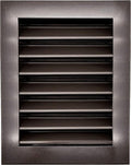 HVAC Premium 8"W x 16"H Aluminum Exterior Gable Louver Vent for Walls & Crawlspace - Weather-Resistant Air Grille with Screen Mesh - Brown [Outer Dimensions 9.75"W x 17.75"H]