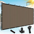 Shade&Beyond Customized Shade Cloth with Grommets, 90% UV Protection Pergola Shade Cover Mesh Tarp Sun Screens for Patio GN06, Outdoor, Garden, 12' X 12', Mocha