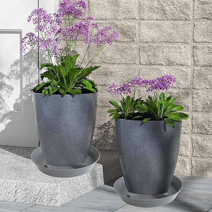 4 Pack Plant Saucer 12 inch, 8 10 14 17 inch, Plant Stand Plastic Plant Saucers for Indoors Outdoor, Heavy Duty Flower Saucers for Potted Plants, Pot Saucers for Plants, Grow Bags Saucers