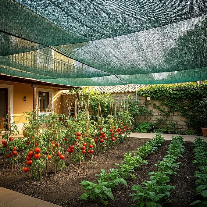SUNNY GUARD 35-45% Sun Shade Cloth, 8 x 16 FT Green HDPE Mesh – Breathable Garden Shade Cover for Plants, Vegetables, Greenhouse, Patio, Chicken Coop & Dog Kennel