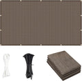 Cool Area Sun Shade Cloth with Grommets 3/4/6/8/10/12/16/20 FT Shade Panel Shade Tarp Screen Fabic for Outdoor Patio Pergola Cover Deck Garden, 4x10 FT, Brown