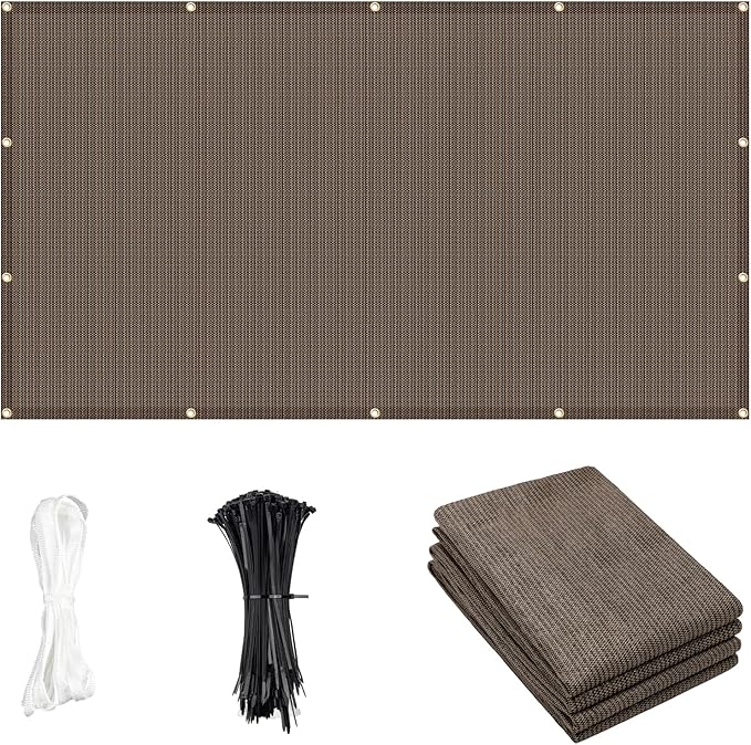 Cool Area Sun Shade Cloth with Grommets 6×7 FT Shade Panel Shade Tarp Screen Fabic for Outdoor Patio Pergola Cover Deck Garden, Brown (Customized)