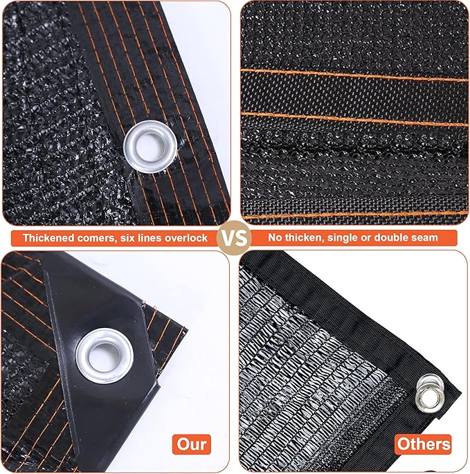 90% Shade Cloth,12x20FT,Tear Resistant Sun Shade Net with Reinforced Grommet,Durable Garden Shade Tarp Cover for Greenhouse,Sunshade Outdoor Patio and Pergola,Chicken Coop,Plant Cover,Black