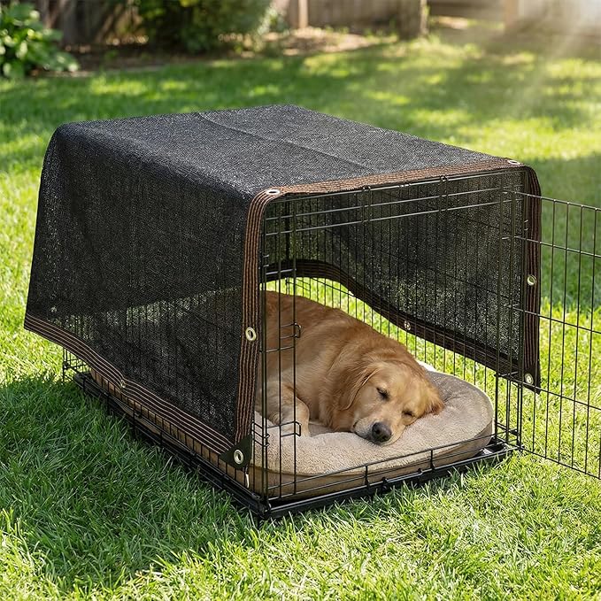 90% Shade Cloth, Dog Kennel Shade Cover, 3.3 x 6.6 FT Sturdy Durable Sunblock Shade Mesh Tarp with Grommets for Patio Plants Greenhouse Chicken Coop Porch
