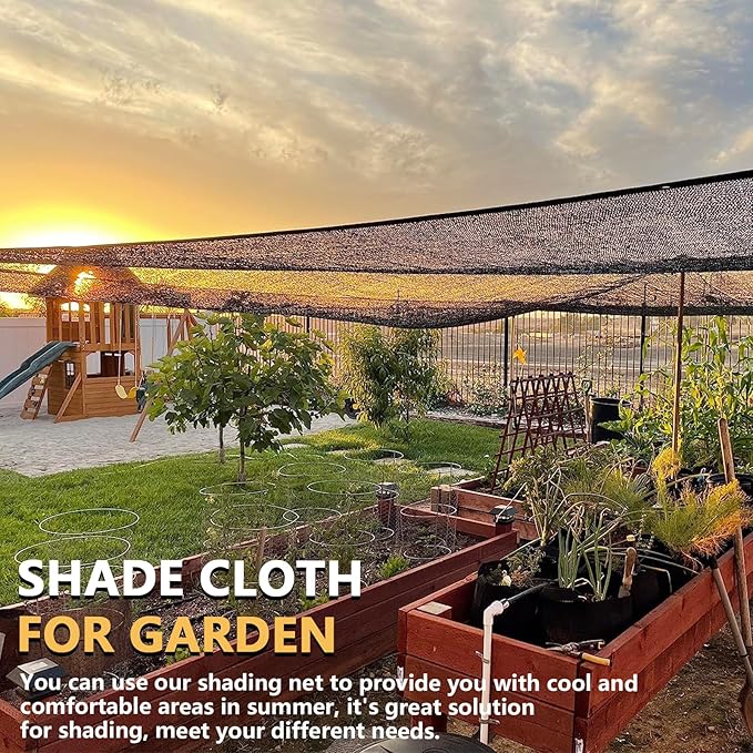 40% Garden Shade Cloth for Plants – 10x20FT UV-Resistant Greenhouse Shade Cloth, Heavy Duty Mesh Tarp with Grommets for Patio, Backyard, Gazebo, Deck and Plant Heat Protection