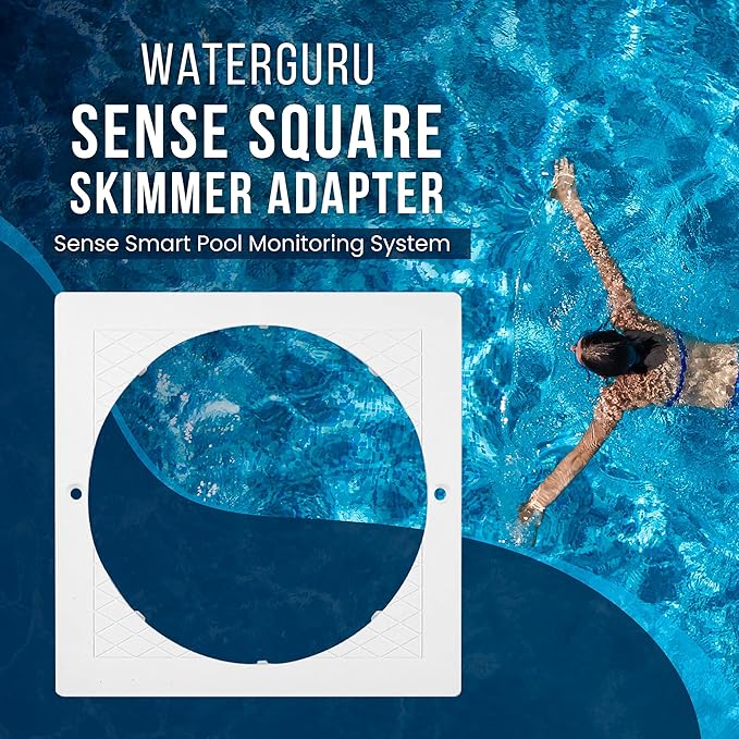 WaterGuru - Sense Skimmer Adapter - Smart Pool Monitor - Chlorine & pH Meter - Pool Water Tester - Monitor Pool Chemicals (10” Square Skimmer Adapter)