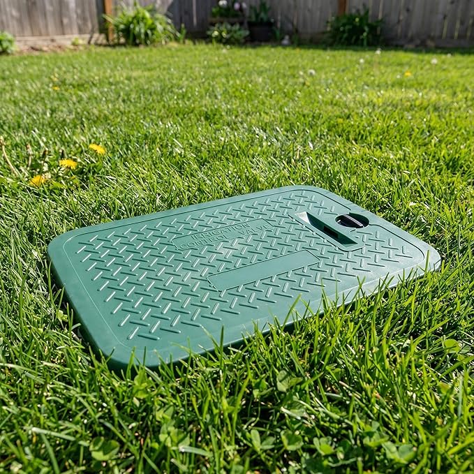 EBaokuup 12 x 17 Inch Irrigation Valve Box Cover, Rectangular Sprinkler Valve Lids with Plug, Sprinkler Valve Cover Replacement for Outdoor Irrigation Watering Equipment, Only Covers, Box Not Included