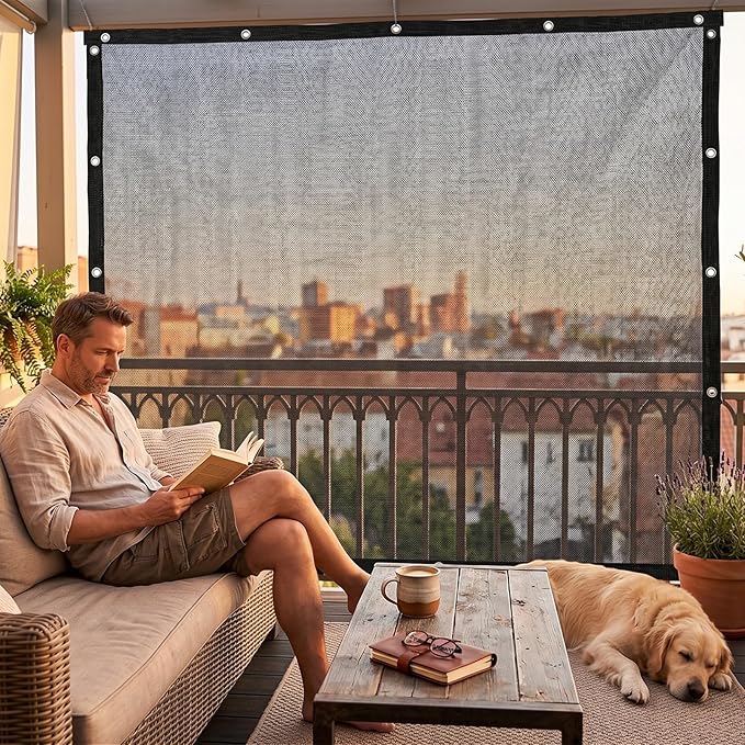 ShadeMart 50% Shade Cloth for Plant, Black 8FT x 34FT Custom Size Outdoor Shade Tarp, Shade Cover with Upgrade Grommets and Zip Ties, Netting Sunblock Net for Vegetables Flower Garden Greenhouse.