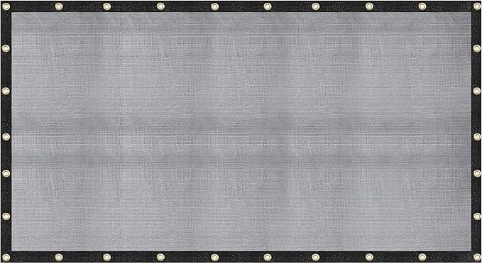 [Windscreensupplyco] 60-70% 12 FT X 16 FT Mesh Tarp/Shade Cloth 9-Needle Knitted Heavy Duty Black with Grommets for Green House, Garden, pergola, Pools, Dump Truck - MT1216BLKX1
