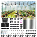 Drip Irrigation Kit for Garden, Automatic Watering System with Quick Connect Fittings, Adjustable Spray Nozzles, Water Saving Irrigation System for Yard, Greenhouse, Lawn & Potted Plants (140FT)