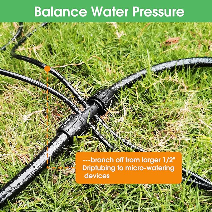 Maotong 100FT 1/4 inch Drip Irrigation Tubing Distribution Hose Tube for Garden Irrigation System