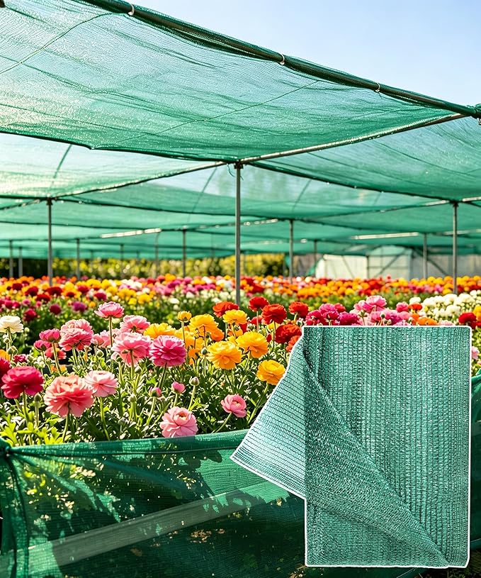 E.share 40% Green Sun Shade Cloth 20FT x 20FT, Breathable Shade Mesh for Garden Patio Greenhouse Plants Vegetables Flowers Raised Beds