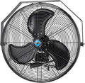 Tornado 24 Inch Outdoor Wall Mount Fan, 3-Speed High Velocity Metal Wall Fan – IPX4 Water-Resistant, 7700 CFM, UL Safety Listed, Ideal for Commercial, Industrial and Residential, Black