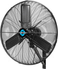 Tornado 24 Inch Outdoor Wall Mount Fan, IPX4 Water-Resistant, High Velocity, Oscillating, 2-Speed, 7350 CFM, TEAO Motor, cETL Listed– For Industrial Use