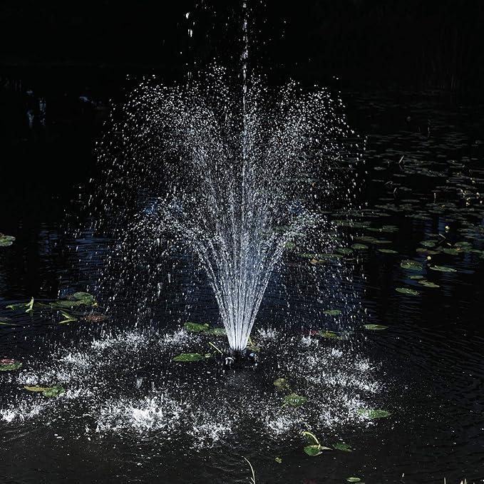 OASE 45383 1/4 Hp Floating Fountain with Lights, Black
