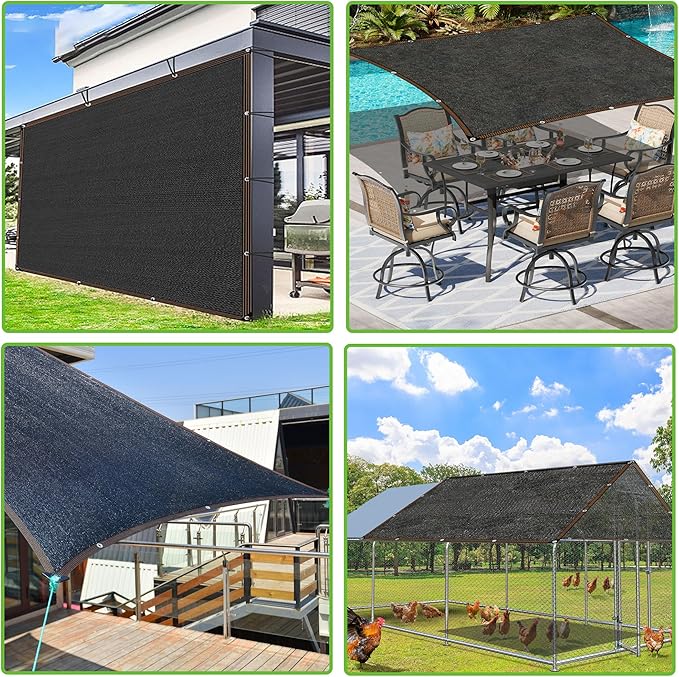 Shade Cloth, 9.8 x 19.7 FT 95% Sunblock Net for Garden Patio with HDPE Material and Reinforced Grommets Shade Tarp for Greenhouse, Plant, Pergola, and Backyard Patio Sunshade