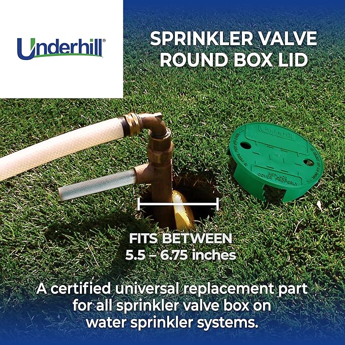 Underhill Sprinkler Valve Round Box Lid, VersaLid 6 Inch to 7 Inch Universal Cover for Automatic Irrigation System, Green, VL-6-24, 24 Pack