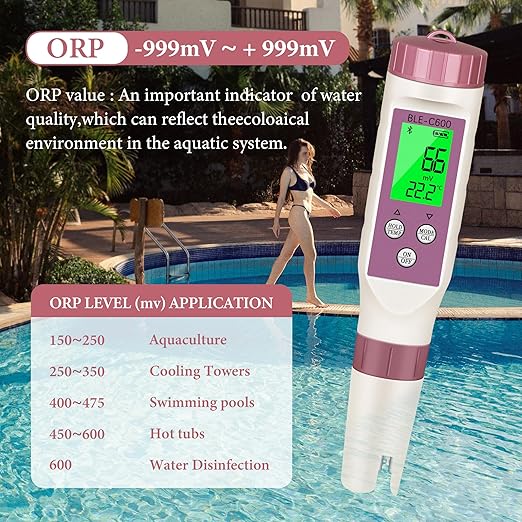 PH Meter 7-in-1 Tds Meter/Salinity Tester/pH Meter/EC Meter/Orp Meter/S.G Meter/Temp ph Tester Digital,PH Meter for Water 0.01pH Accuracy,Tds Meter with ATC.
