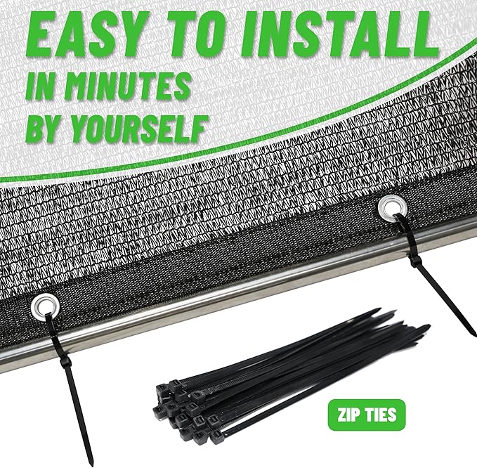 ColourTree 50% Black Shade Cloth, 12FT x 16FT Mesh Tarp, UV Resistant Netting with Upgrade Grommets for Plant Cover, Greenhouse, Chicken Coop, Barn, Kennel, Garden (We Make Custom Size)