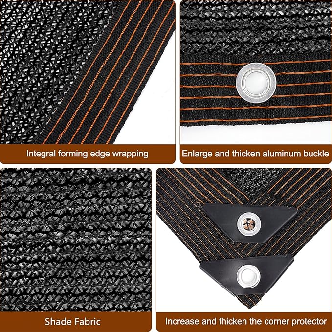 Shade Cloth for Garden, 90% Sun Shade Mesh Tarp with Grommets, 31 FT x 35 FT Shade Cloth for Plants Greenhouse - Sunblock Net for Chicken Coop Cover - Sun Screens for Patio, Garden -Black