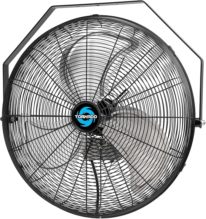 Tornado - 20 Inch High Velocity Industrial Wall Fan - 4750 CFM - 3 Speed - 6 FT Cord - Industrial, Commercial, Residential Use - UL Safety Listed