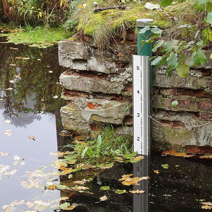 AdirPro 7" Wide Stream Gauge - Heavy Duty Staff Gauge - All Weather Gauge - Water Depth Gauge - Flow Meters - Graduated in Feet/Inches (0-5')