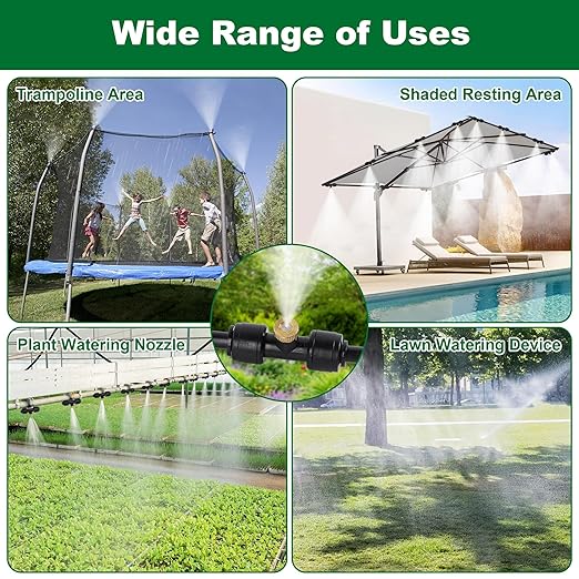 YOFIT Outdoor Misting System for Patio Cooling, 75FT Water Mister Hose Kit, Cooling Misters for Porch, Backyard, Yard, Garden, Portable Mist System with Brass Nozzles for Outside