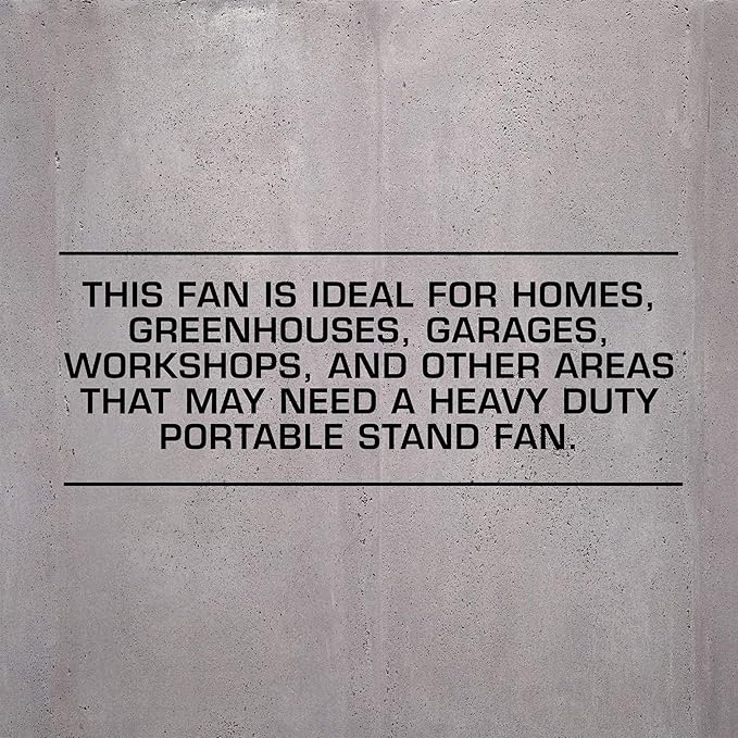 Hurricane Pro High-Velocity Oscillating Metal Stand Fan w/ 3-Speed Setting, 20" - Heavy-Duty Cooling Pedestal Unit w/ 4500 CFM, Adjustable Tilt & Height for Home, Garage, Gym & Workshop