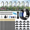 Dianrui Drip Irrigation System—50FT 1/4" Garden Watering System with 16pcs Copper Nozzles, 360° Curved Garden Automatic Irrigation System for Garden/Lawn/Greenhouse/Raised Beds/Outdoor Plants