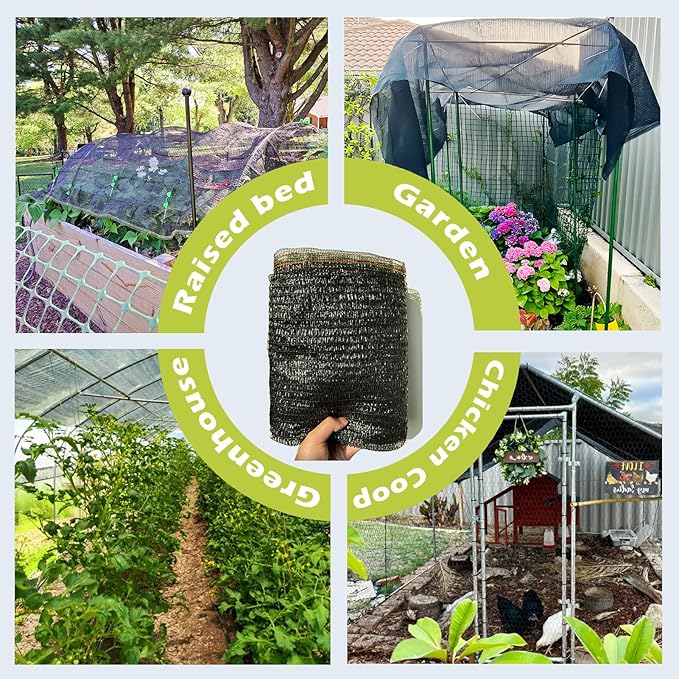 55% Shade Cloth for Garden, Sunblock Mesh UV Resistant Net for Vegetables Flowers Greenhouse Raised Bed, Plant Shade Cover from Sun, Black (6.5X13 FT)