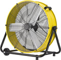 Uthfy 24 Inch High Velocity Floor Fan, 8800CFM Heavy Duty Industrial Drum Fan with 3 Speeds, 360° Tilt Metal Garage Fan with Wheels for Warehouse, Commercial, Workshop, Factory and Gym, Yellow