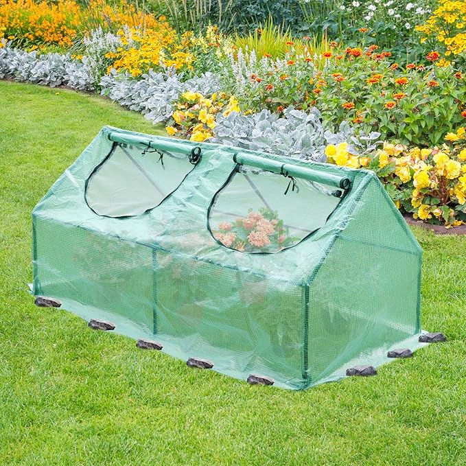 BPS 4x2x2 FT 3-in-1 Mini Greenhouse Kit, Small Greenhouse with Triple-Layer Window for All-Season Vegetable and Plant Growing