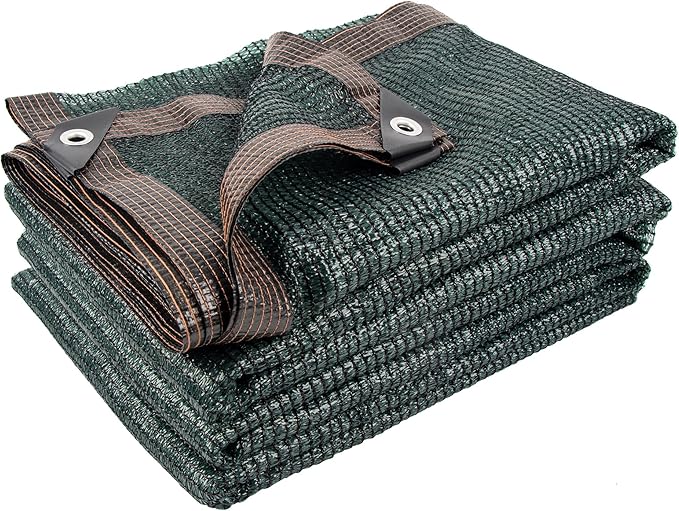 50% 10 X 10 FT Green Shade Cloth, Outdoor Woven Sun Shade with Grommets, Durable Breathable Netting Shading Antifreezing for Patio, Garden, DIY Home, Plants Cover, Greenhouse, Dog Kennel