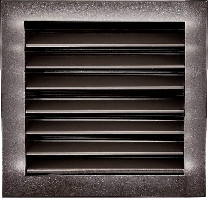 HVAC Premium 16"W x 16"H Aluminum Exterior Gable Louver Vent for Walls & Crawlspace - Weather-Resistant Air Grille with Screen Mesh - Brown [Outer Dimensions 17.75"W x 17.75"H]