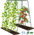 Cucumber Trellis for Raised Bed, 63" Heavy Duty U-Shape Garden Trellis for Climbing Plants Outdoor, Rustproof Plastic Metal Arch Vegetables Trellis Plant Support for Vine, Fruits, Beans and Flowers