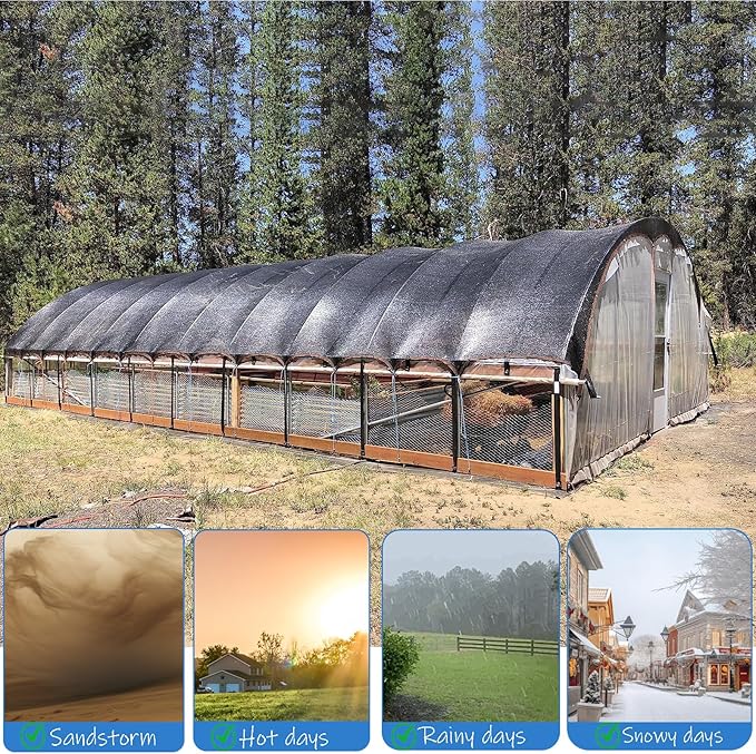 AHWEKR 90% Shading Rate 40ft x 44ft Black Shade Cloth,UV Resistant Durable Mesh Tarp with Grommets&Reinforced Edges, Shade Net Using for Plants Cover, Greenhouse, Dog Kennel, Patio, Chicken House