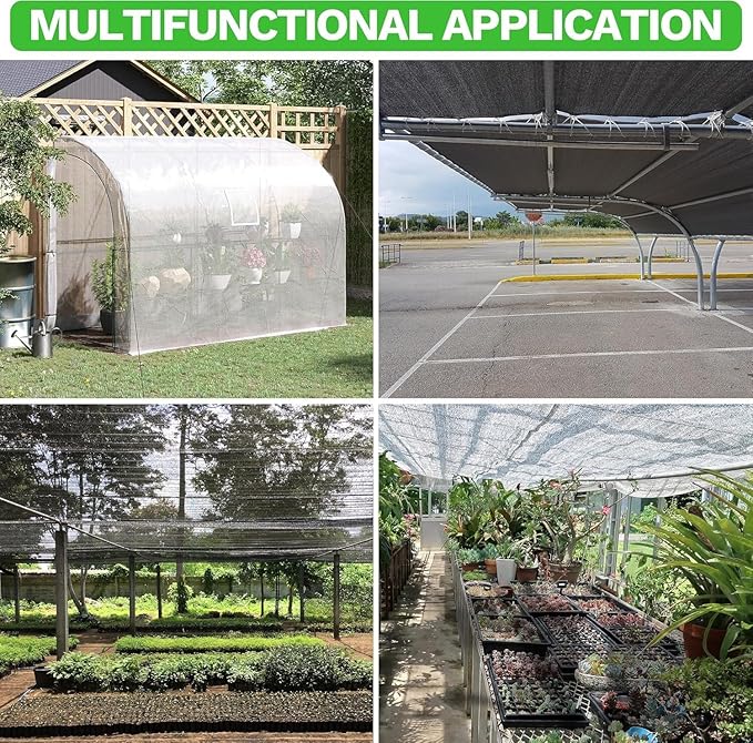 ColourTree 50% Black Shade Cloth Custom Size 15FT x 42FT Mesh Tarp, UV Resistant Netting with Upgrade Grommets for Plant Cover, Greenhouse, Chicken Coop, Barn, Kennel, Garden. (We Make Custom Size)