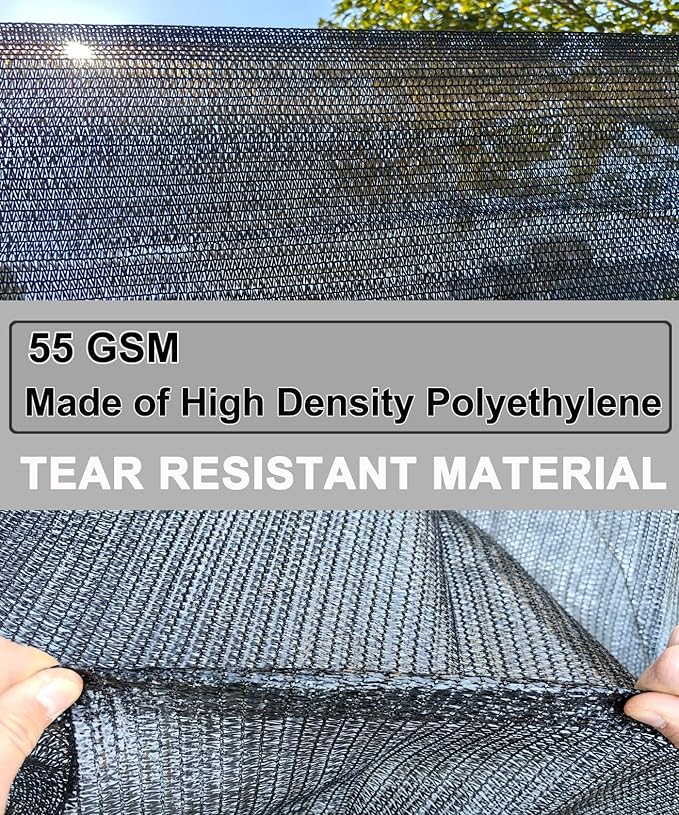 e.share Sun Shade Cloth, 40%-50% Sun Block Mesh Net, 20FT x 30FT Breathable Black Screen for Garden Greenhouse Patio Plants Vegetables Flowers
